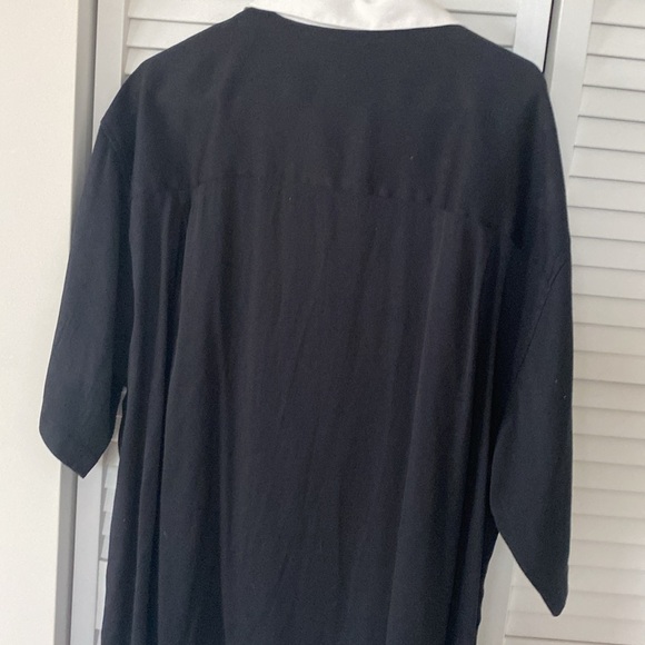 MENS GUAYABERA SHIRT , BLACK WITH WHITE STRIPE XL - Picture 4 of 10